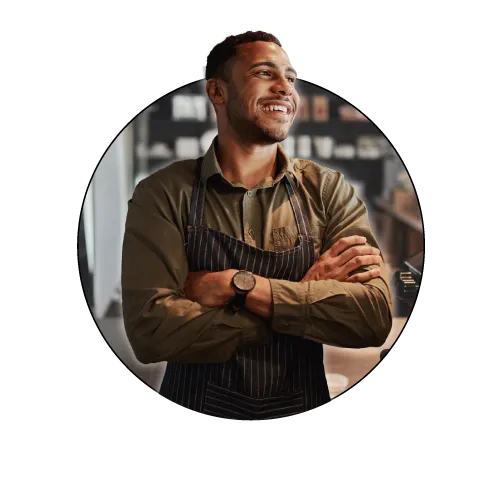 A happy business owner