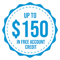 Up to $150 in free account credit