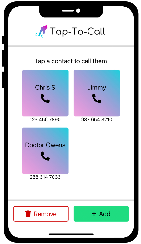 Screen shot of Tap-To-Call